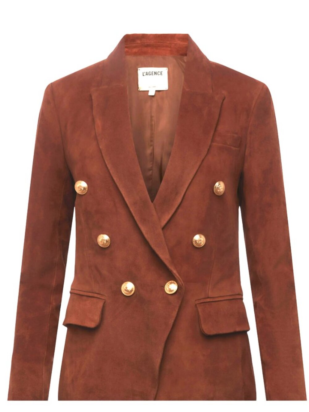 L'Agence Nubuck Suede Double Breasted Kenzie Blazer